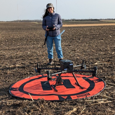 Jalissa Pirro stands by drone